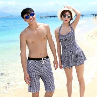 Women Swimdress/ Men Swim Shorts