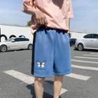 Butterfly Print Straight Leg Sweatshorts