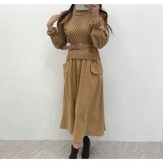 Turtleneck Mock Two Piece Sweater Dress