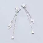 925 Sterling Silver Star & Lightning Fringed Earring As Shown In Figure - One Size