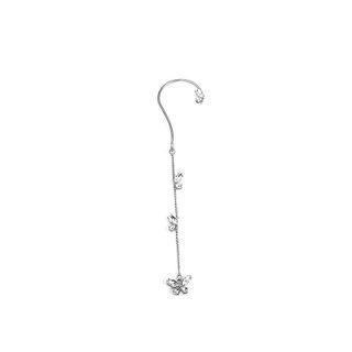 Butterfly Rhinestone Alloy Dangle Earring 1 Pair - E2164-4 - Silver - One Size