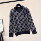 Check Sweater Black - One Size
