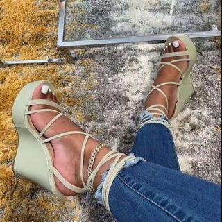 Platform Wedge Tie-ankle Sandals