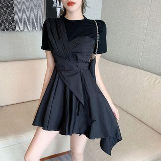 Irregular Short-sleeve Slim-fit Dress