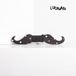 Polka Dot Mustache Wooden Neck Tie
