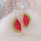 Faux Pearl Alloy Fruit Dangle Earring 1 Pair - Watermelon - One Size