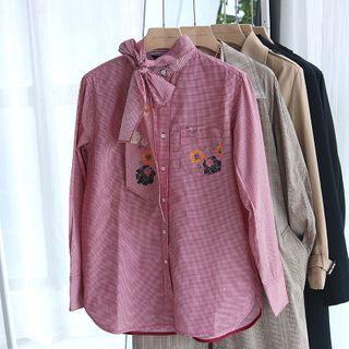 Floral Print Plaid Shirt