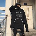 Oversized Stand Collar Lettering Pullover