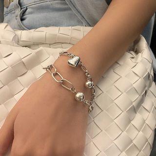 Alloy Bead / Heart Bracelet