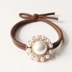 Faux Pearl Hair Tie Coffee - One Size
