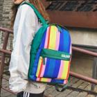 Rainbow Striped Lettering Backpack