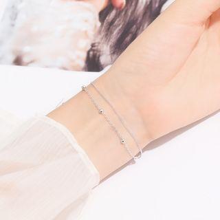 925 Sterling Silver Layered Bracelet One Piece - Layered Bracelet - One Size