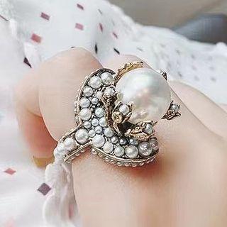 Faux Pearl Alloy Ring As Shown In Figure - One Size
