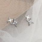 Rhinestone Star Earring 1 Pair - Silver - One Size