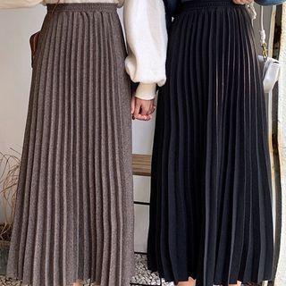 Accordion Pleat Semi-body Midi Skirt