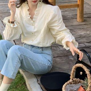 Puff-sleeve Ruffled Blouses