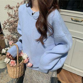 Spaghetti Strap Floral Print Midi A-line Dress / Plain Sweater