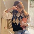 Argyle Knit Sweater Vest