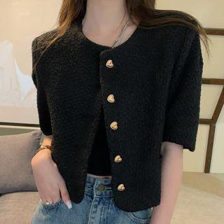 Short-sleeve Heart Button Jacket