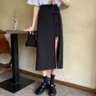 Asymmetrical Midi Straight Fit Skirt