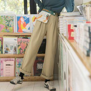 Set: Straight-cut Pants + Belt Bag