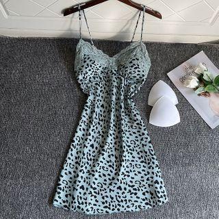 Leopard Print Silk Night Dress