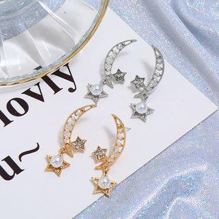Half Moon Star Drop Earring