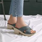 Cross-strap Block-heel Espadrille Sandals