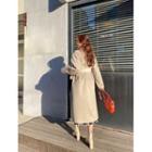 Drop-shoulder Long Wrap Coat