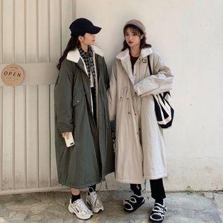 Fleece Collared Long Zip Jacket