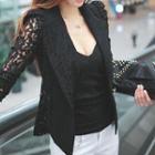 3/4 Sleeved Lace Panel Blazer