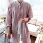 Gathered-waist Zip-up Safari Jacket