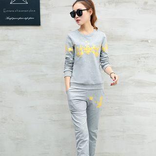 Set: Floral Pullover + Sweatpants