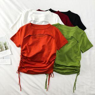 Cutout-back Drawstring T-shirt