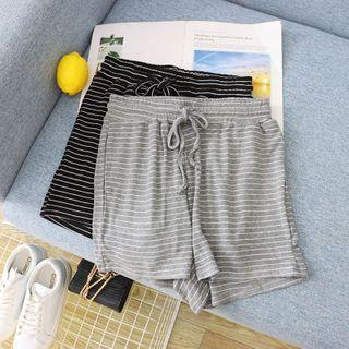 Striped Wide-leg Sweatshorts