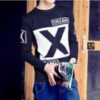 Long Sleeved Lettering Knit Top