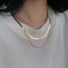 Layered Alloy Choker Necklace Gold - One Size
