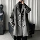 Long-sleeve Woolen Toggle Coat