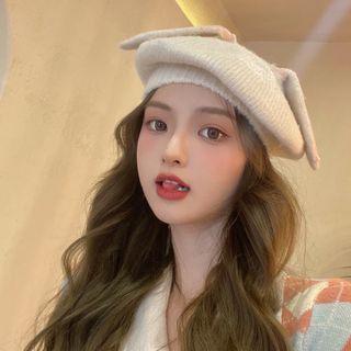 Ear Accent Knit Beret