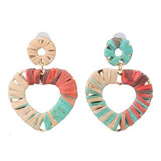 String Heart Dangle Earring