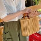 Bamboo Basket Tote Light Brown - One Size