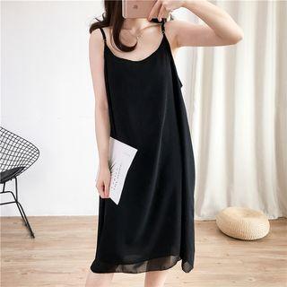 Sleeveless Chiffon Dress As Shown In Figure - One Size