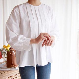 Pleated-detail Button-back Blouse