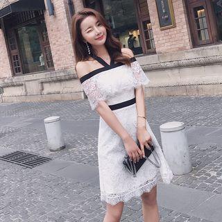 Lace Off-shoulder A-line Dress