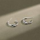 Knot Ear Stud 1 Pair - 925 Silver - Silver Ear Stund - Silver - One Size
