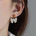 Bow Drop Earring 1 Pr - White - One Size