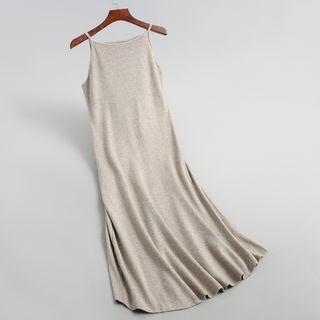 Strappy A-line Midi Knit Dress