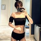 Off-shoulder Knit Bikini