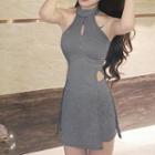 Plaid Cutout Dress + High-waist Short