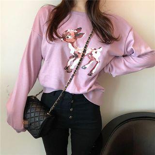 Animal Print Loose-fit Pullover